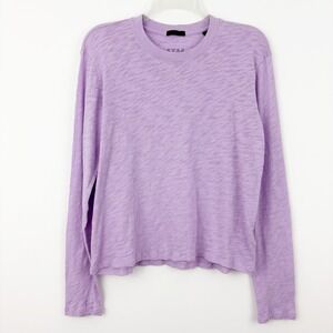 ATM Anthony Thomas Melillo Slub Jersey Long Sleeve Crop Tee Size M Lavender